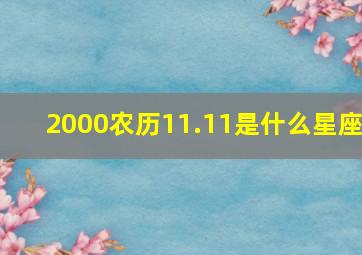 2000农历11.11是什么星座