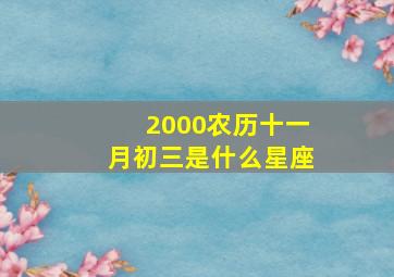 2000农历十一月初三是什么星座