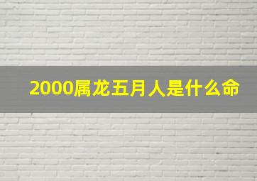 2000属龙五月人是什么命