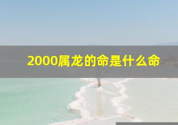 2000属龙的命是什么命