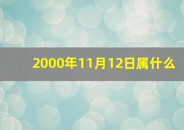 2000年11月12日属什么