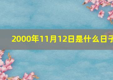 2000年11月12日是什么日子