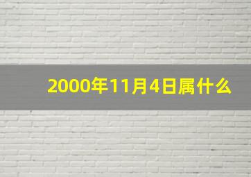 2000年11月4日属什么