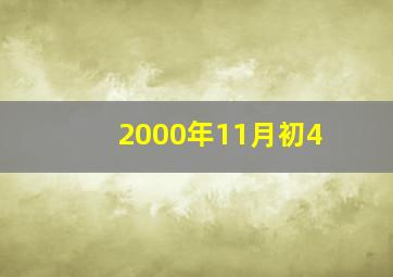 2000年11月初4