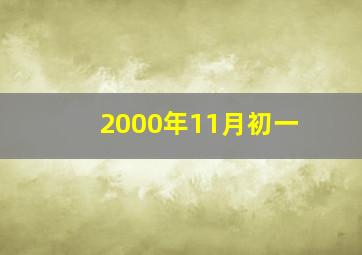 2000年11月初一