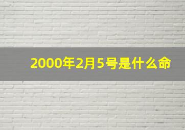 2000年2月5号是什么命