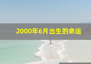 2000年6月出生的命运