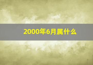 2000年6月属什么