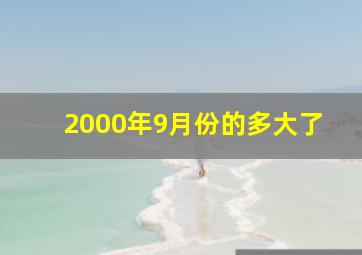 2000年9月份的多大了