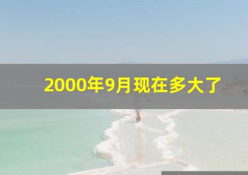 2000年9月现在多大了