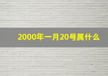 2000年一月20号属什么