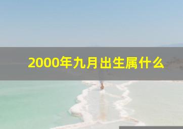 2000年九月出生属什么