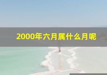 2000年六月属什么月呢