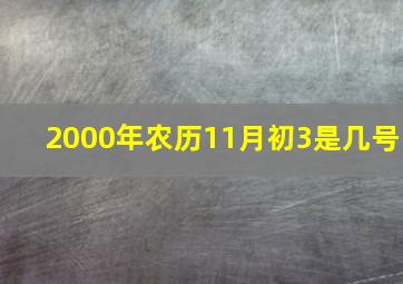 2000年农历11月初3是几号