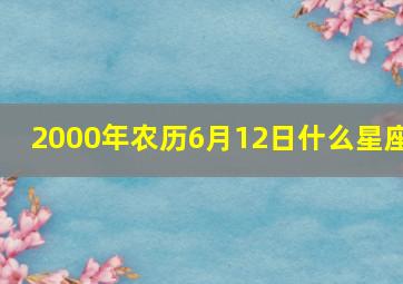 2000年农历6月12日什么星座