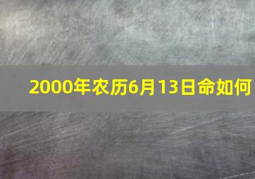 2000年农历6月13日命如何