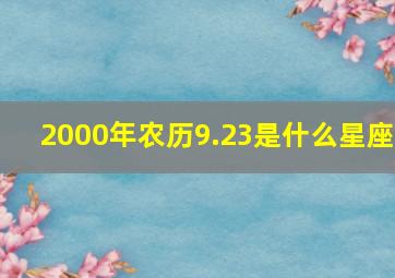 2000年农历9.23是什么星座