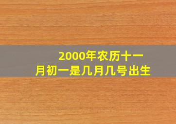 2000年农历十一月初一是几月几号出生