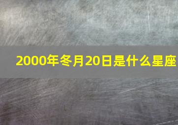 2000年冬月20日是什么星座