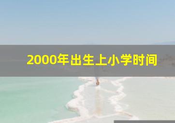 2000年出生上小学时间