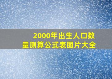 2000年出生人口数量测算公式表图片大全