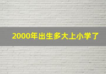 2000年出生多大上小学了