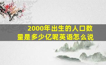 2000年出生的人口数量是多少亿呢英语怎么说