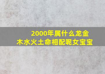 2000年属什么龙金木水火土命相配呢女宝宝