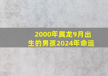 2000年属龙9月出生的男孩2024年命运