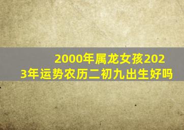 2000年属龙女孩2023年运势农历二初九出生好吗