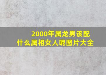 2000年属龙男该配什么属相女人呢图片大全