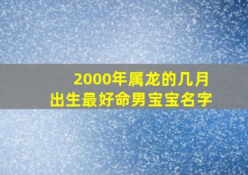 2000年属龙的几月出生最好命男宝宝名字