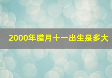 2000年腊月十一出生是多大