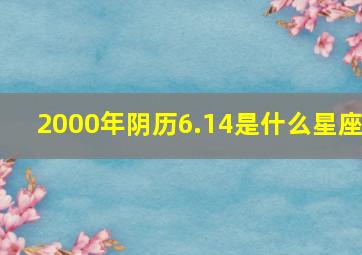 2000年阴历6.14是什么星座