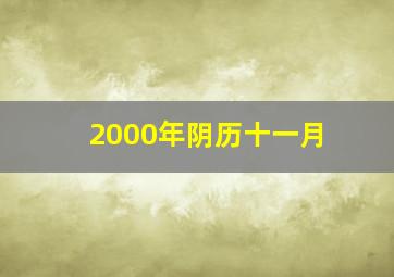 2000年阴历十一月