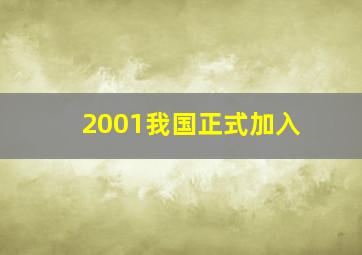 2001我国正式加入