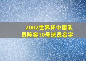 2002世界杯中国队员阵容10号球员名字