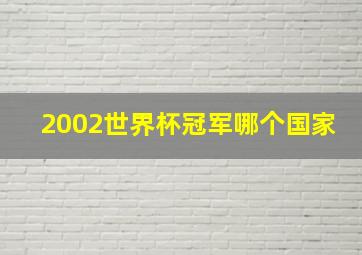 2002世界杯冠军哪个国家