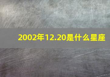 2002年12.20是什么星座