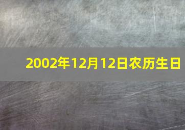 2002年12月12日农历生日