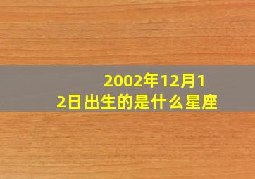 2002年12月12日出生的是什么星座