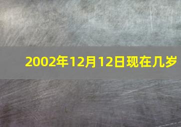 2002年12月12日现在几岁