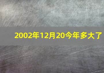 2002年12月20今年多大了