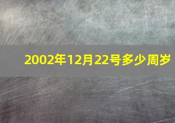 2002年12月22号多少周岁