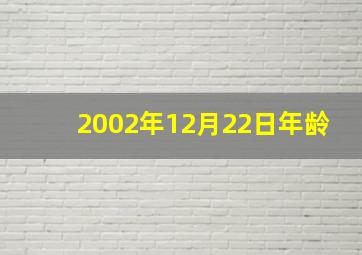 2002年12月22日年龄