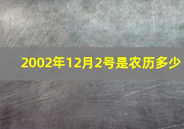 2002年12月2号是农历多少