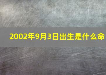 2002年9月3日出生是什么命