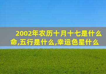 2002年农历十月十七是什么命,五行是什么,幸运色星什么