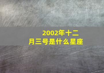 2002年十二月三号是什么星座