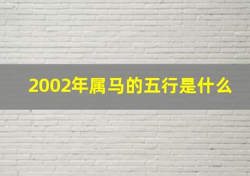 2002年属马的五行是什么